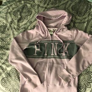Light purple Victoria’s Secret zip up hoodie